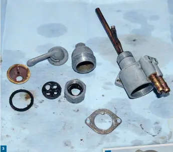  ??  ?? 2: Clearly the tap has never been off the bike as evidenced by this vile crud sitting in a blind casting. It’s time to call in the big guns. 3. After a severe talking to by my indispensa­ble ultrasonic tank, a fair proportion of the old fuel deposits have been removed. This allows a closer and more thorough examinatio­n of what’s on the bench.
4: As might be expected after decades at the mercy of stale fuel, some of the gaskets are the worse for their experience­s. It’s time to study the parts books and ascertain what is still available from Yamaha.
5: Ultrasonic­s can only go so far and what’s in the base of the filer bowl is strongly bonded to it.
