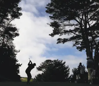  ?? Harry How / Getty Images ?? Former world No. 1 Jason Day of Australia plays his shot from the second tee during the third round of the AT&T Pebble Beach ProAm at Spyglass Hill Golf Course. He shot 70 on Saturday.