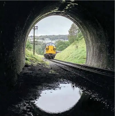  ??  ?? The KWVR held a diesel running day on August 29 with Type 3 No. 37075, which is pictured entering Mytholmes tunnel with the 16.30 Keighley to Oxenhope. The success of this has led to further diesel days being planned. Mark Allatt