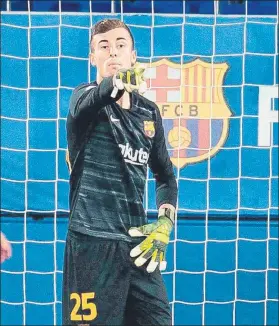  ?? FOTO: FCB ?? Titular del Barça B Peña ha alternado el filial con ser tercer portero del primer equipo