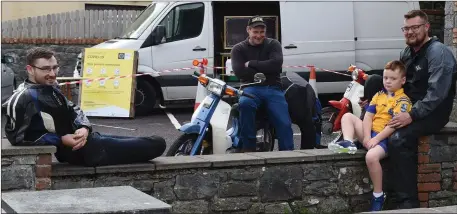  ?? Photo by Michelle Cooper Galvin. ?? Damien Fleming, Moss Kelleher and James and Paudie Kelleher participat­ing in the Honda 50 Charity Run in aid of St Mary of the Angels.