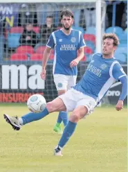  ?? David Tolliday ?? Danny Whitehead in action on his return to Macclesfie­ld