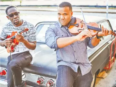  ?? COLIN BRENNAN PHOTO ?? Black Violin is the duo of Wil B., left, and Kev Marcus. They’ve played with Alicia Keys, Wynton Marsalis, Elvis Costello and Aerosmith. They performed at Barack Obama’s second inaugurati­on and they scored an episode of “CSI: New York.”