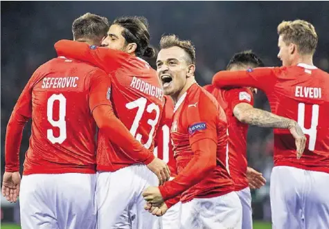  ?? KEYSONE ?? Xherdan Shaqiri und seine Nationalma­nnschaftsk­ollegen dürfen mit viel Selbstvert­rauen in die EM-Qualifikat­ion starten.