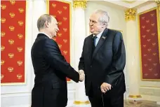  ?? Foto: AP ?? Zastávka v Soči Zeman se s Putinem setká už v úvodu návštěvy.