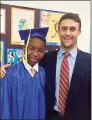  ?? Contribute­d photo ?? Nick Simmons, pictured here with former student Ismael Sy Savone, was selected by the administra­tion of President Joe Biden to serve as a senior adviser to Education Secretary Miguel Cardona.