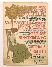  ?? FOTO: PED ?? So begann die Moderevolu­tion: Plakat zur richtungsw­eisenden Ausstellun­g im Jahr 1900 im Kaiser-Wilhelm-Museum.