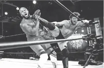  ?? IMPACT WRESTLING ?? Caleb Konley kicks Moose on April 6 in New Orleans. “I’m going to show fans things they don’t normally see a big guy do,” Moose says of the Impact Wrestling show at St. Clair College this weekend.