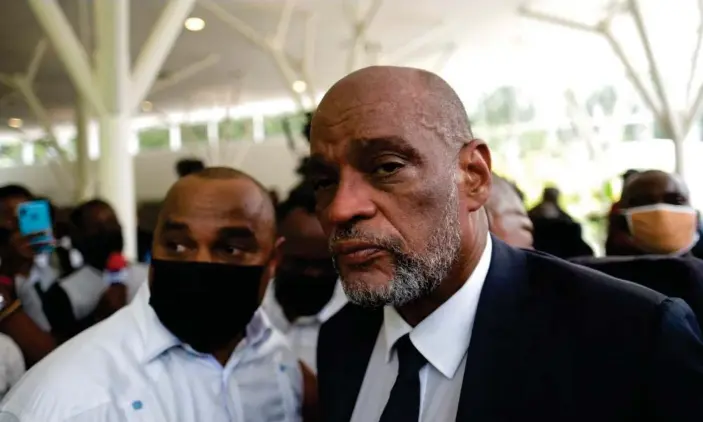  ?? Photograph: Ricardo Arduengo/Reuters ?? Ariel Henry is alleged to have spoken to a former justice ministry official for seven minutes following the shooting of the president. Henry has vowed to find ‘the real culprits’.