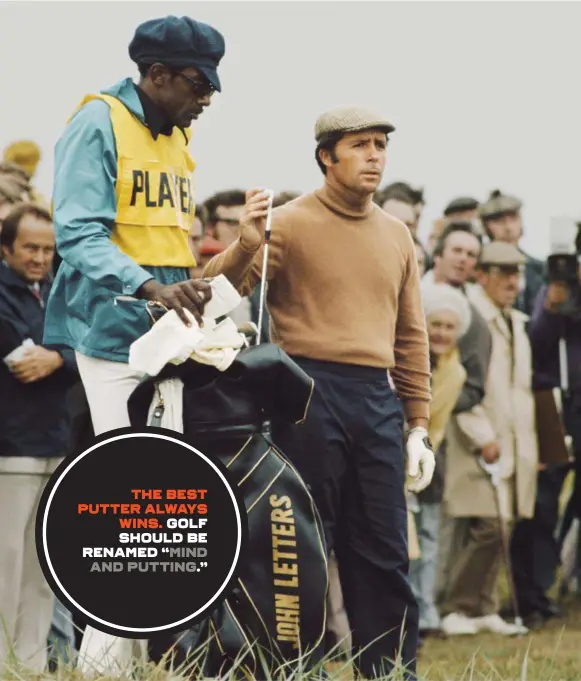  ??  ?? PLAYER WITH CADDIE ALFRED ( RABBIT) DYER AT ROYAL LYTHAM &amp; ST ANNES IN 1974.