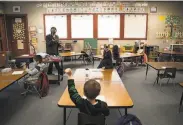  ?? Sarahbeth Maney / Special to The Chronicle ?? Jennifer Anderson teaches kindergart­en in Manteca ( San Joaquin County), where schools are open.