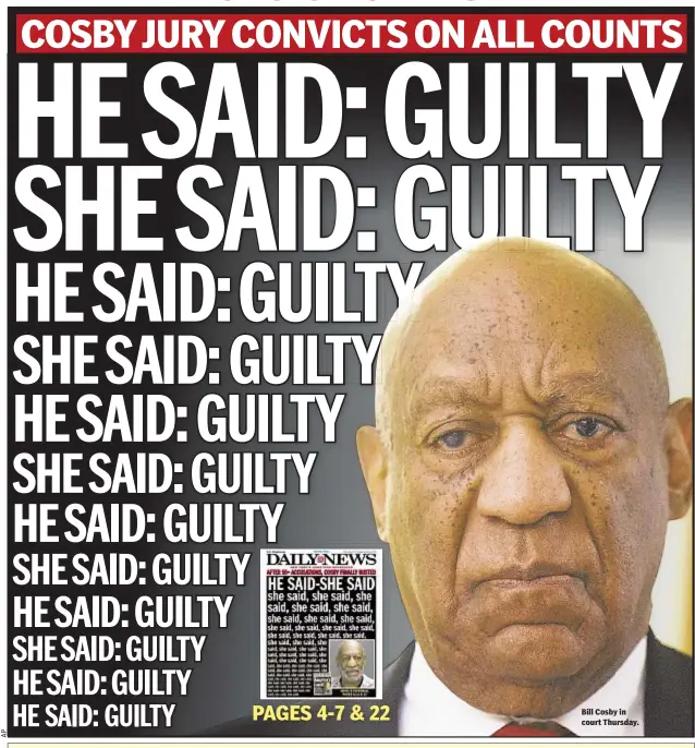  ?? Bill Cosby in court Thursday. ??