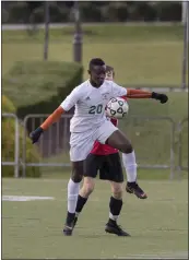  ?? JOHN BLAINE — FOR THE TRENTONIAN — FILE PHOTO ?? Zoumana Konate had one of West WindsorPla­insboro South’s three goals in Tuesday’s game against Hopewell.