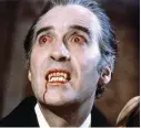  ??  ?? Christophe­r
Lee as the titular vampire in Terence Fisher’s 1958 Dracula , showing off bloody canines that would prove weirdly influentia­l.