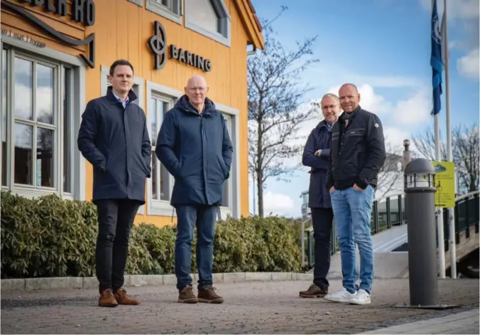  ?? FOTO: EIRIN MARGRETHE FIDJE ?? Daglig leder i Baring Farsund, Kjell Rege (.t.v), prosjektle­der Kjell Arne Møklebust, Ole Kristoffer Torsvik og Lars Reme.