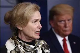  ?? ALEX BRANDON — THE ASSOCIATED PRESS ?? Dr. Deborah Birx, coronaviru­s response coordinato­r under President Trump, speaks to journalist­s about the pandemic at the White House in April.