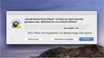  ??  ?? Versuchen Sie eine aus dem Internet geladene App zu öffnen, zeigt macos eine Warnung.