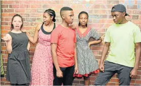  ??  ?? HIT MUSICAL: Westering High cast members in ‘West Side Story’ include, from left, Ané Mc Kay, Lwahluma Tutu, Thina Gqwa, Ntlahla Mgoduka and Luphelo Kanana