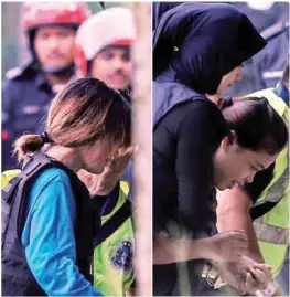  ??  ?? Doan (left) and Siti Aisyah being led to the Sepang magistrate’s court yesterday.