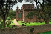  ??  ?? The east end of the Church of the Holy Trinity and its graveyard in Berwick.