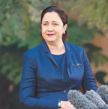  ?? Picture: LIAM KIDSTON ?? MIXED RULES: Premier Annastacia Palaszczuk’s COVID-19 approach is under fire.