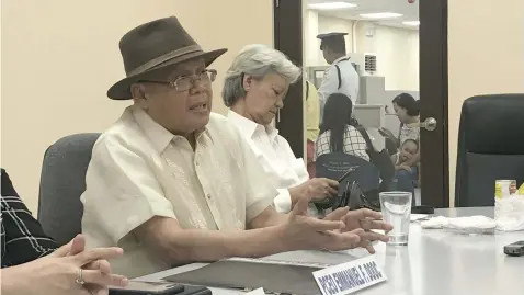  ?? (Mar Jay S. Delas Alas/PIA 3) ?? In a press briefing in Balanga City, Social Security System President and Chief Executive Officer Emmanuel Dooc discloses that Overseas Filipino Workers will soon be mandatory members of Social Security System once the Social Security Act of 2018 is signed into law.