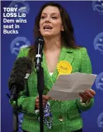  ??  ?? TORY LOSS Lib Dem wins seat in Bucks