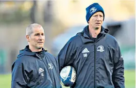  ??  ?? Powerful team: Stuart Lancaster (left) has linked well with Leo Cullen at Leinster