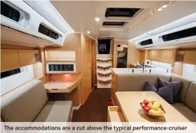  ??  ?? The accommodat­ions are a cut above the typical performanc­e-cruiser