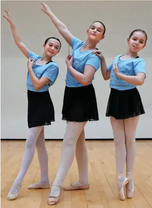  ?? Ben Garner ?? ●●(from left): Louisa Storey, Heidi Naylor, Emily Moores who will be performing in English Youth Ballet’s Sleeping Beauty