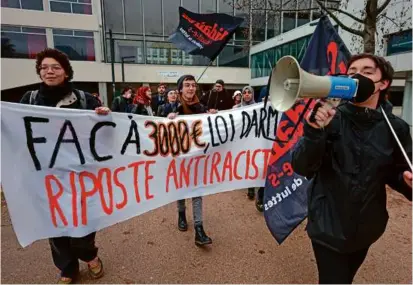  ?? JEAN-FRANCOIS BADIAS/ASSOCIATED PRESS ?? Students demonstrat­ed at a Strasbourg university in France to protest an immigratio­n bill last December.