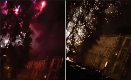  ??  ?? Fireworks were left off in streets, according to reports, with police called out to control the youngsters