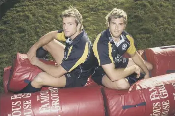  ?? ?? Lamont with brother Rory before taking on Ireland at Murrayfiel­d in 2007