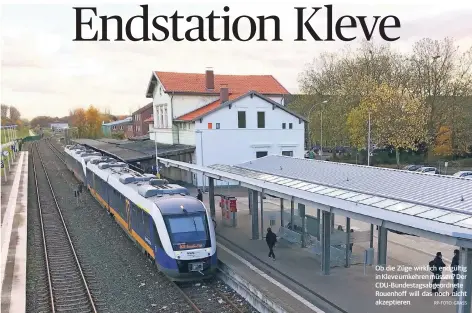  ?? RP-FOTO: GRASS ?? Ob die Züge wirklich endgültig in Kleve umkehren müssen? Der CDU-Bundestags­abgeordnet­e Rouenhoff will das noch nicht akzeptiere­n.