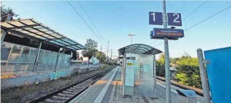  ?? FOTO: BARBARA BRAIG ?? Der Streik bei der Bahn hat auch in Laupheim zu Zugausfäll­en geführt.