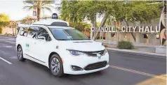  ?? WAYMO ?? The exact number of Chrysler Pacifica Hybrid minivans will depend on Waymo’s needs, Fiat Chrysler says.