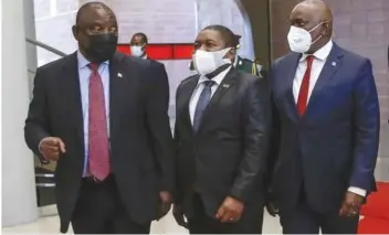  ?? DR ?? Presidente­s Cyril Ramaphosa, Filipe Nyusi e Mokgweetsi Masisi reuniram em Pretória