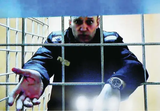  ?? AP ?? Imagen del opositor ruso Alexei Navalni en su celda de la prisión de IK-2