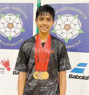  ?? ?? Maidenhead's Tejas Singh has been selected by Badminton England to compete in a quadrangul­ar tournament with the home nations this weekend.