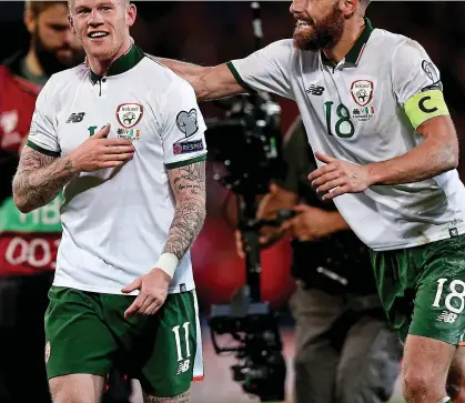  ??  ?? IRISH PRIDE: Cardiff hero James McClean and David Meyler