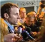  ?? - Reuters ?? CAMPAIGN TRAIL: Emmanuel Macron, head of the political movement En Marche ! (Onwards !) and presidenti­al candidate of the French centrerigh­t speaks to journalist­s as he campaigns on the French Indian Ocean island of the Reunion, on Saturday.