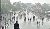  ??  ?? Rainfall at Ridge in Shimla, Himachal Pradesh on July 13.