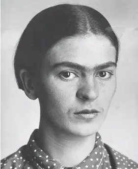  ?? FRIDA KAHLO MUSEUM ?? Mexican artist Frida Kahlo’s distinctiv­e monobrow showed defiance, pain, cultural identity and no small degree of original beauty in photograph­s.