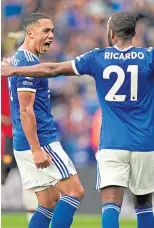  ?? ?? Tielemans and Ricardo celebrate