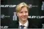  ?? ASSOCIATED PRESS FILE ?? Rasmus Dahlin smiles during a media availabili­ty before Game 4 of the Stanley Cup Finals.