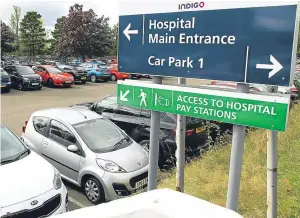  ?? Picture: Dougie Nicolson. ?? Parking at Ninewells Hospital in Dundee can be a problem for staff and visitors.