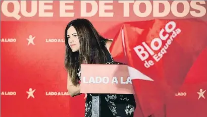  ?? JOÃO RELVAS / EFE ?? Marisa Matías, candidata del Bloco de Esquerda, aliado de Costa