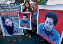  ?? — AP file ?? Mashal Khan was beaten and shot to death by a mob after he was falsely accused of blasphemy in 2017.