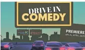  ?? GRAFIK: STADT KAARST ?? So wirbt die Stadt Kaarst für das neue Format „Drive-in-Comedy“auf dem alten IkeaGeländ­e.