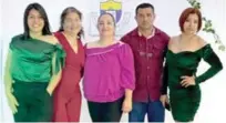  ?? ?? Bessy Requeno, Mirna Hernández, Yasminda Osorio, Cupertino Pineda y Karla Domínguez